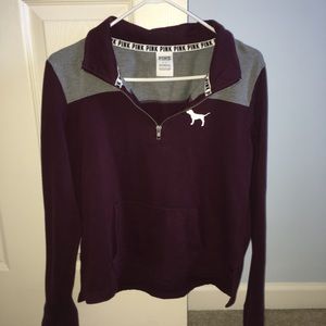 vs PINK quarter zip pullover maroon